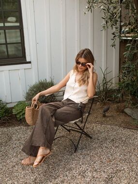 Abercrombie & Fitch The 90’s straight ultra high rise brown washed denim